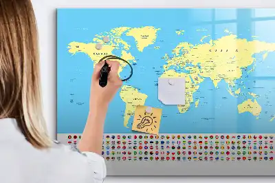 Lavagna magnetica per disegnare mappa del mondo classica