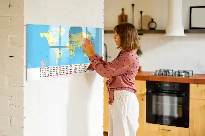 Lavagna magnetica per disegnare mappa del mondo classica