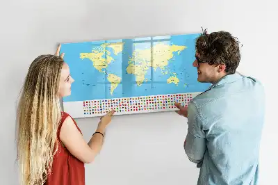 Lavagna magnetica per disegnare mappa del mondo classica