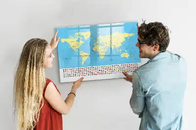 Lavagna magnetica per disegnare mappa del mondo classica