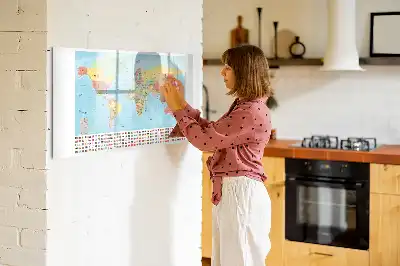 Mappa geografica del mondo lavagna magnetica per scrivere