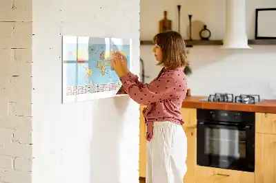 Mappa geografica del mondo lavagna magnetica per scrivere