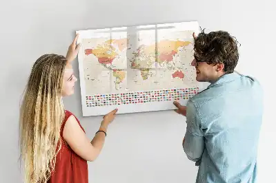 Lavagna magnetica per disegnare a forma di mappa del mondo