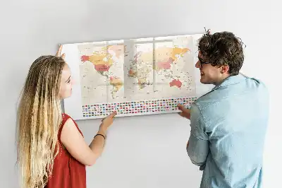 Lavagna magnetica per disegnare a forma di mappa del mondo