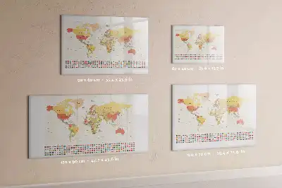 Lavagna magnetica per disegnare a forma di mappa del mondo