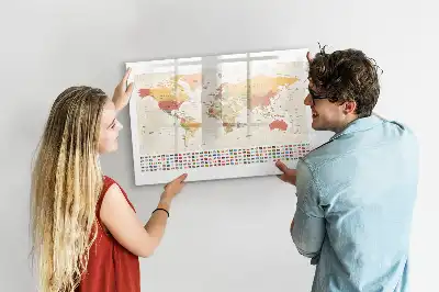 Lavagna magnetica per disegnare a forma di mappa del mondo