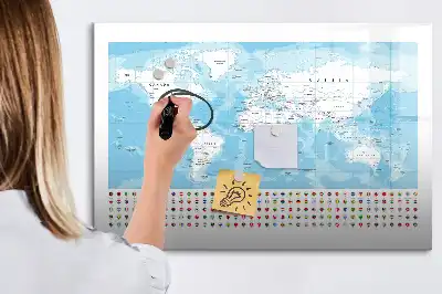 Lavagna magnetica con mappe dei continenti