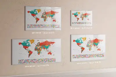 Lavagna magnetica per disegnare con mappa del mondo colorata