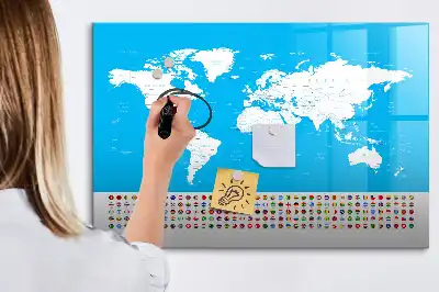 Lavagna magnetica con mappa dei contorni degli stati