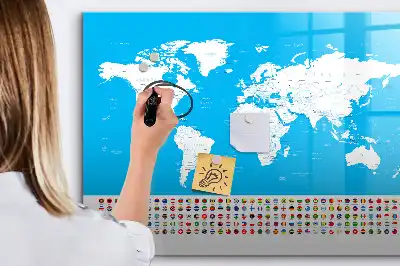 Lavagna magnetica con mappa dei contorni degli stati