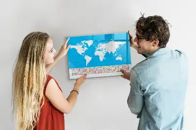 Lavagna magnetica con mappa dei contorni degli stati