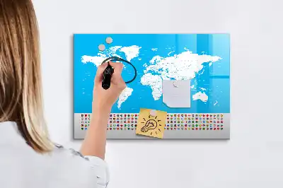 Lavagna magnetica con mappa dei contorni degli stati