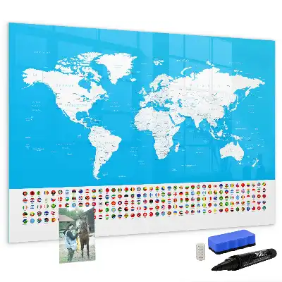Lavagna magnetica con mappa dei contorni degli stati