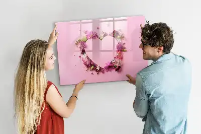 Lavagna magnetica per disegnare motivo cuore di fiori