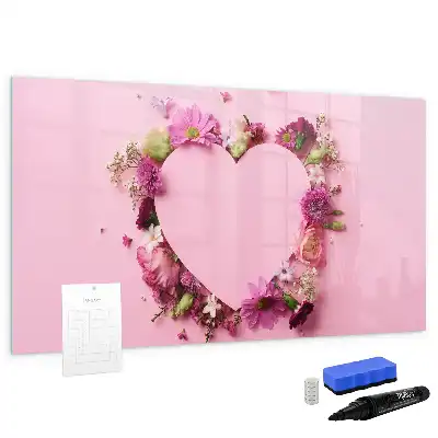 Lavagna magnetica per disegnare motivo cuore di fiori