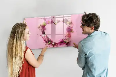 Lavagna magnetica per disegnare motivo cuore di fiori