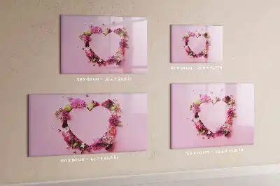 Lavagna magnetica per disegnare motivo cuore di fiori