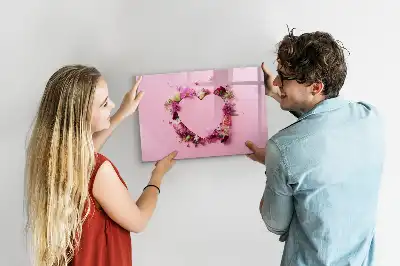 Lavagna magnetica per disegnare motivo cuore di fiori