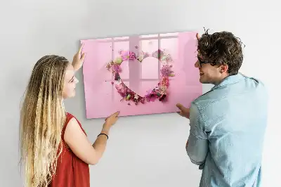 Lavagna magnetica per disegnare motivo cuore di fiori
