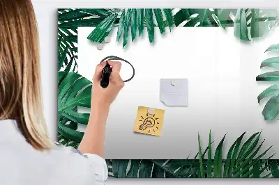 Lavagna magnetica per scrivere motivo foglie esotiche