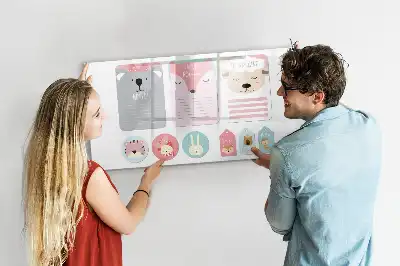 Lavagna magnetica per scrivere decorata con segnalibri allegri