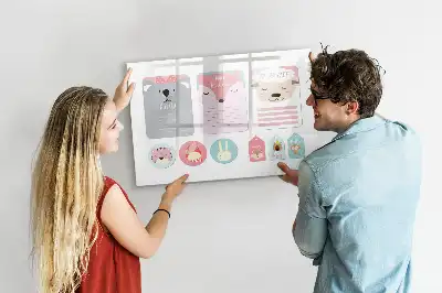 Lavagna magnetica per scrivere decorata con segnalibri allegri