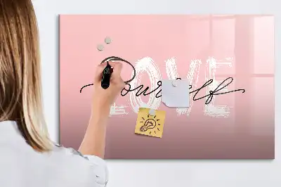 Lavagna magnetica per scrivere modello Ama te stesso