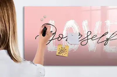 Lavagna magnetica per scrivere modello Ama te stesso