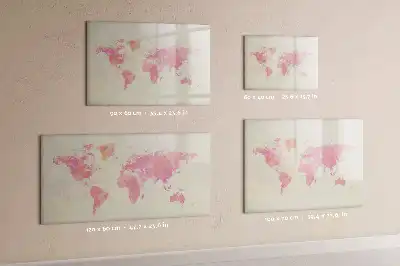 Lavagna magnetica per disegnare motivo mappa del mondo ad acquerello
