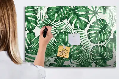 Lavagna magnetica per disegnare motivo foglie di monstera