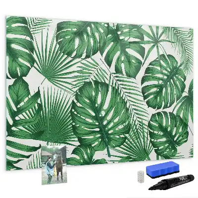Lavagna magnetica per disegnare motivo foglie di monstera