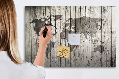 Mappa del mondo lavagna magnetica per scrivere
