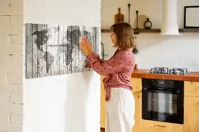 Mappa del mondo lavagna magnetica per scrivere