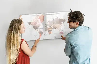 Lavagna magnetica per disegnare a forma di mappa del mondo dettagliata