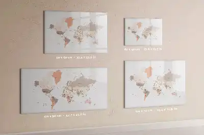 Lavagna magnetica per disegnare a forma di mappa del mondo dettagliata