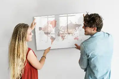Lavagna magnetica per disegnare a forma di mappa del mondo dettagliata