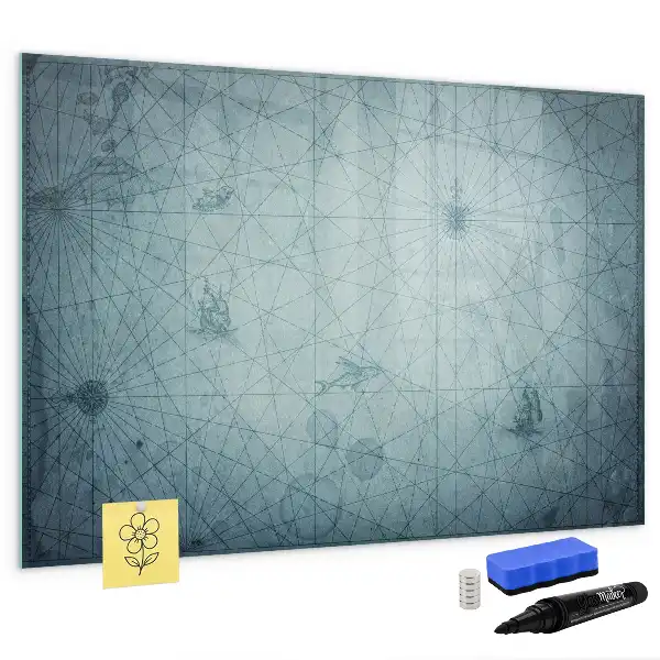 Lavagna magnetica con design a mappa vintage