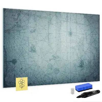 Lavagna magnetica con design a mappa vintage
