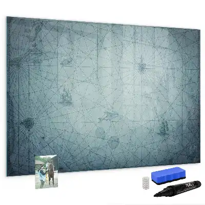 Lavagna magnetica con design a mappa vintage
