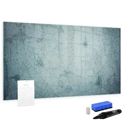 Lavagna magnetica con design a mappa vintage