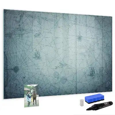 Lavagna magnetica con design a mappa vintage