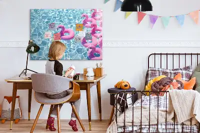 Lavagna magnetica per scrivere con design a fenicotteri gonfiabili
