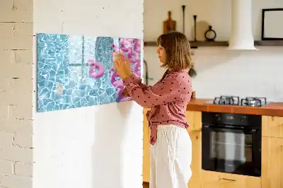 Lavagna magnetica per scrivere con design a fenicotteri gonfiabili