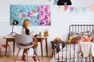 Lavagna magnetica per scrivere con design a fenicotteri gonfiabili