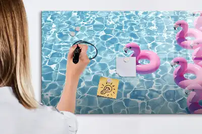 Lavagna magnetica per scrivere con design a fenicotteri gonfiabili
