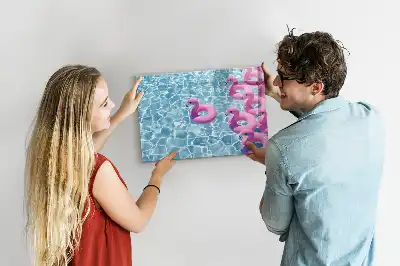 Lavagna magnetica per scrivere con design a fenicotteri gonfiabili