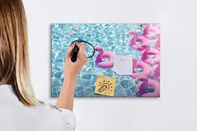 Lavagna magnetica per scrivere con design a fenicotteri gonfiabili