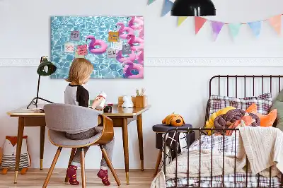 Lavagna magnetica per scrivere con design a fenicotteri gonfiabili