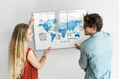 Lavagna magnetica per disegnare mappa blu della Terra