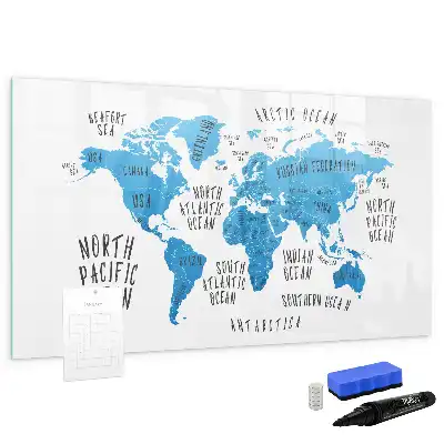 Lavagna magnetica per disegnare mappa blu della Terra